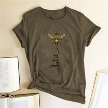 Load image into Gallery viewer, Hillbilly Women Bee Kind T-shirt Aesthetics Graphic Short Sleeve Cotton Polyester T Shirts Female Camisetas Verano Mujer 2019